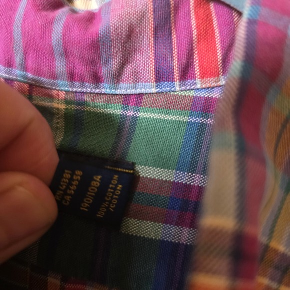 Ralph Lauren Shirt Men's Size XXL Multi Color Plaid Button Up Colorful Collar - Picture 5 of 11